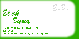 elek duma business card